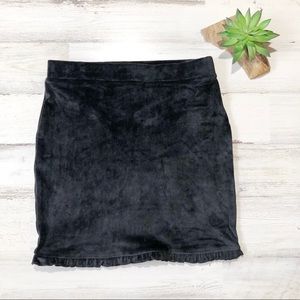 Double Zero Black Velvet Skirt